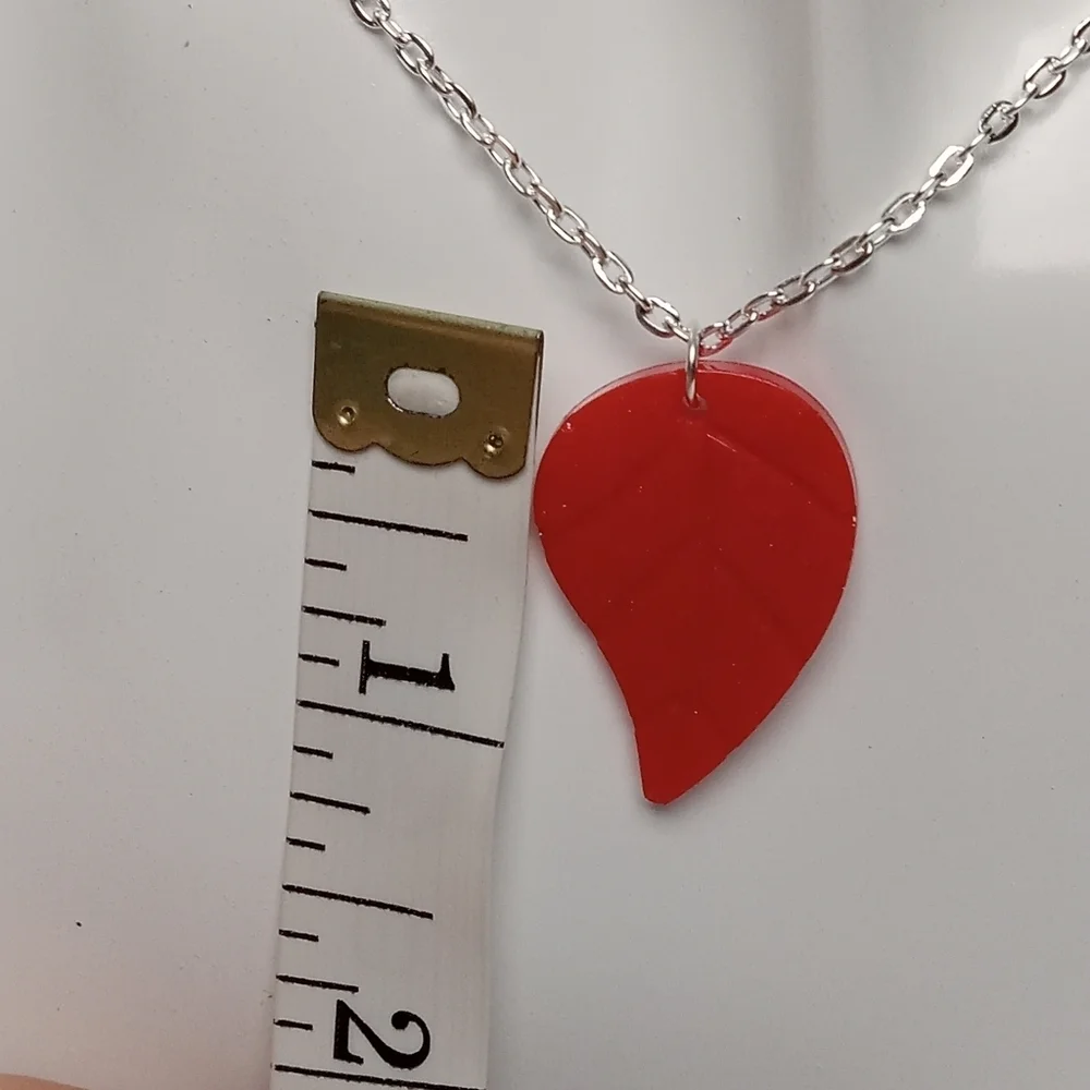 Red Leaf Pendant Necklace